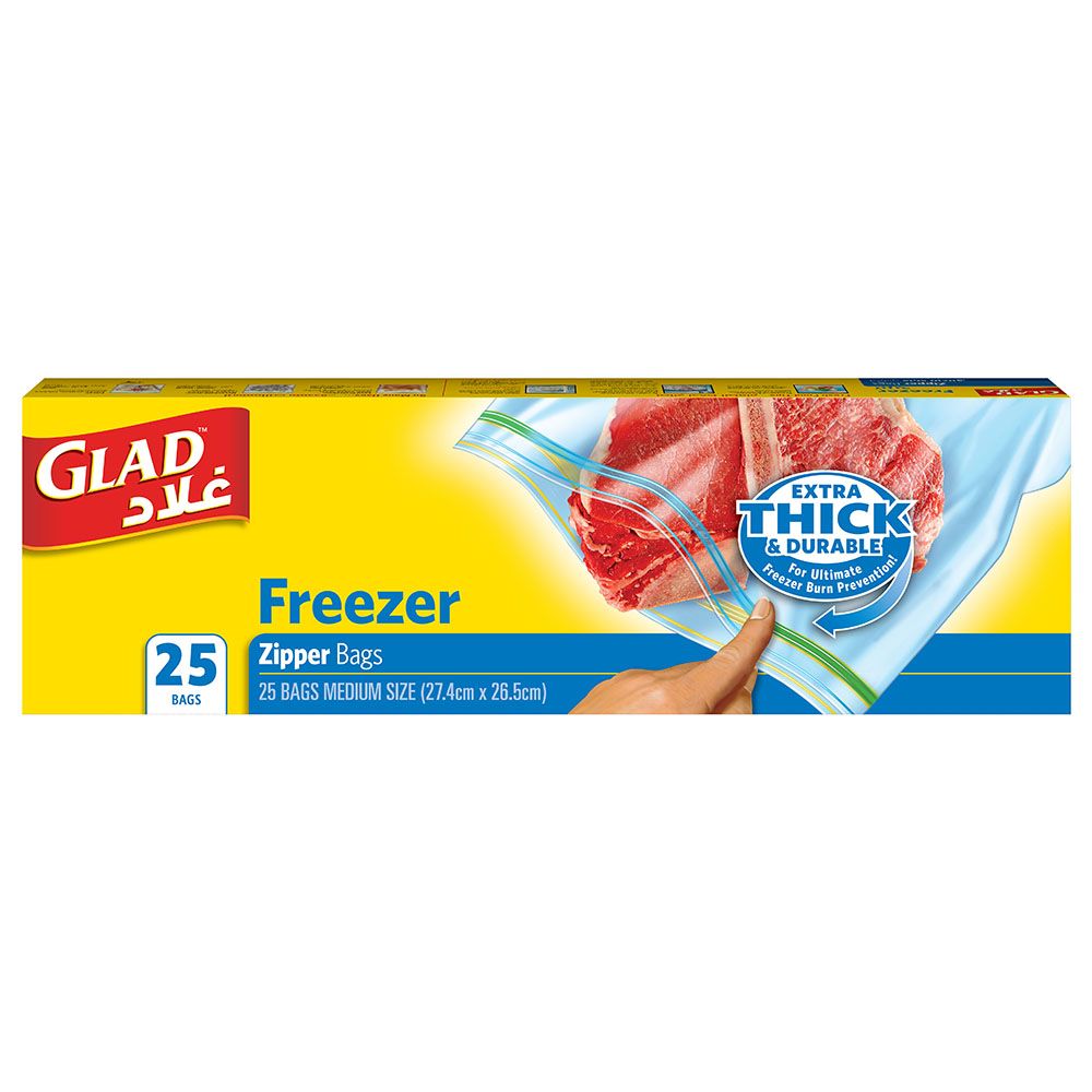 Glad - Zipper Freezer Bags Gallon 25 count