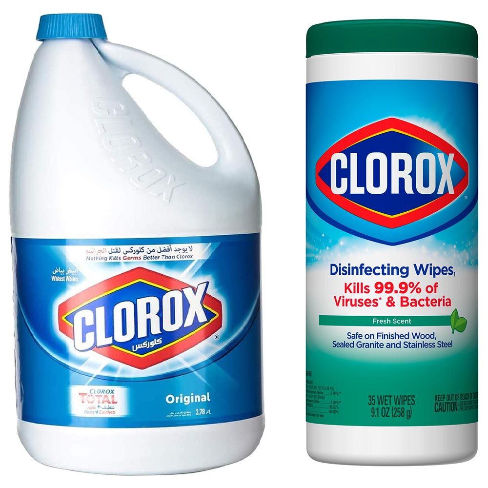 Clorox - Liquid Bleach 3.78L & Disinfecting Wipes - 35 Wipes