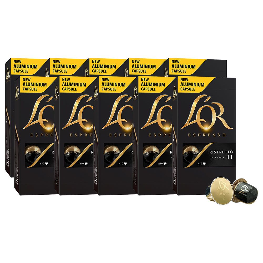 L'OR Ristretto Intensity 11 - 10 packs of 10 Coffee Capsules