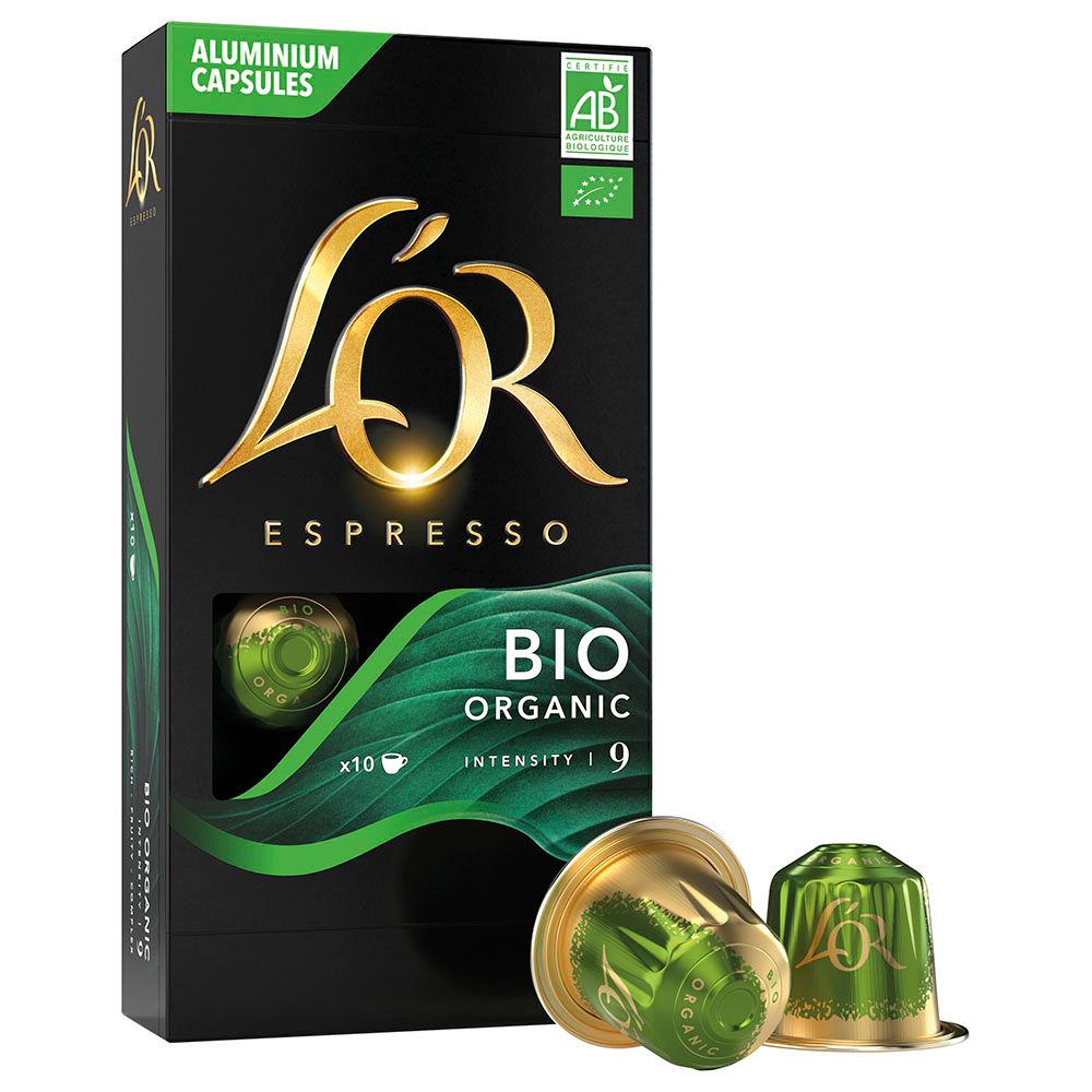 L'OR - Espresso Bio Organic Intensity 9 Coffee Capsules Pack Of 10