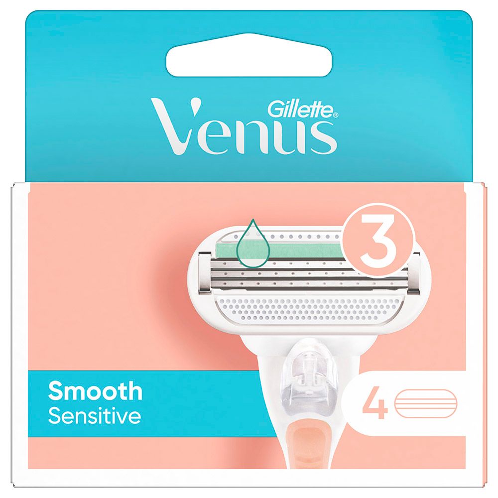 Venus - Smooth Sensitive Razor Refills with 4 Blade - Pink