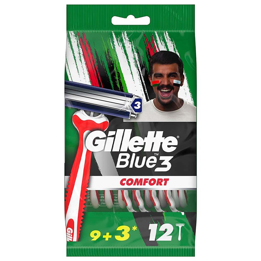 Gillette - Blue3 Comfort Men's Disposable Razor - Pack of 12