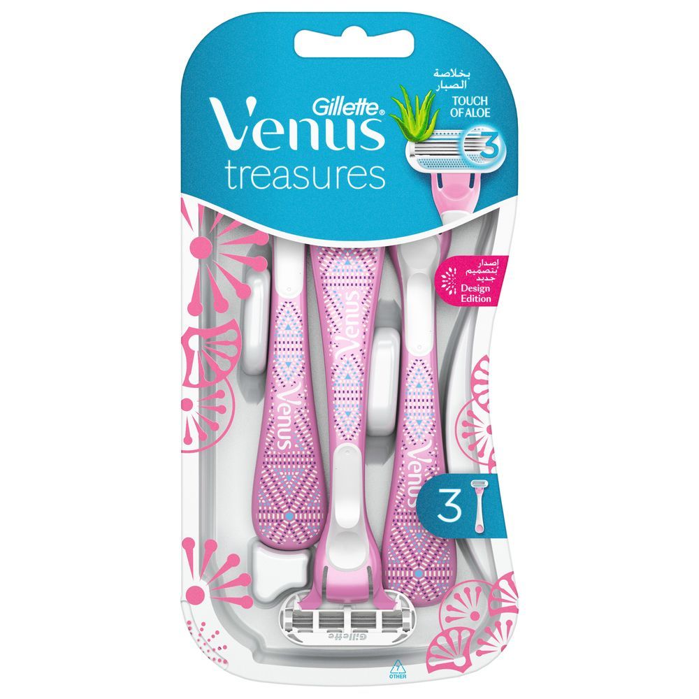 Gillette Venus - Treasures Women's Disposable Razor - Pack of 3 - Assorted