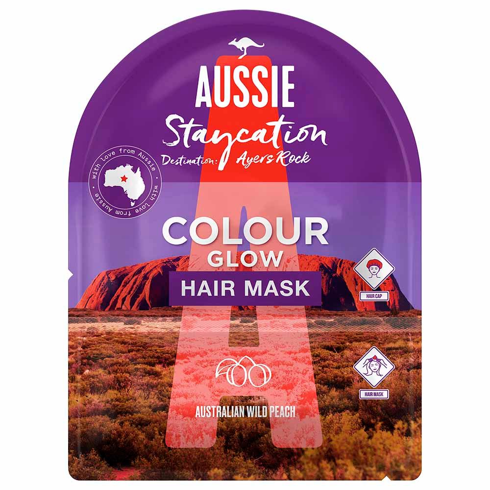 Aussie - Colour Glow, Conditioning Hair Mask & Cap, with Australian Wild Peach, 20 ml