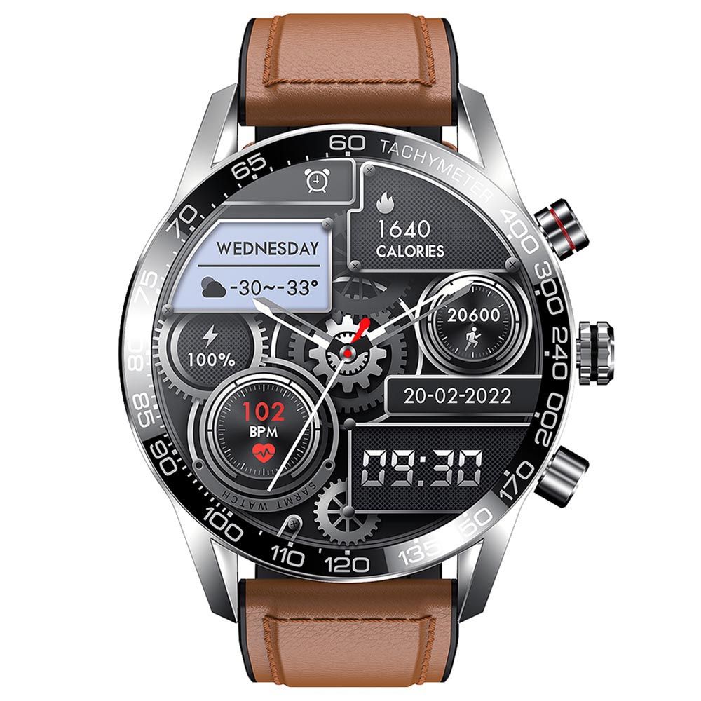 Xcell - Elite 1 Brown Leather Smart Watch