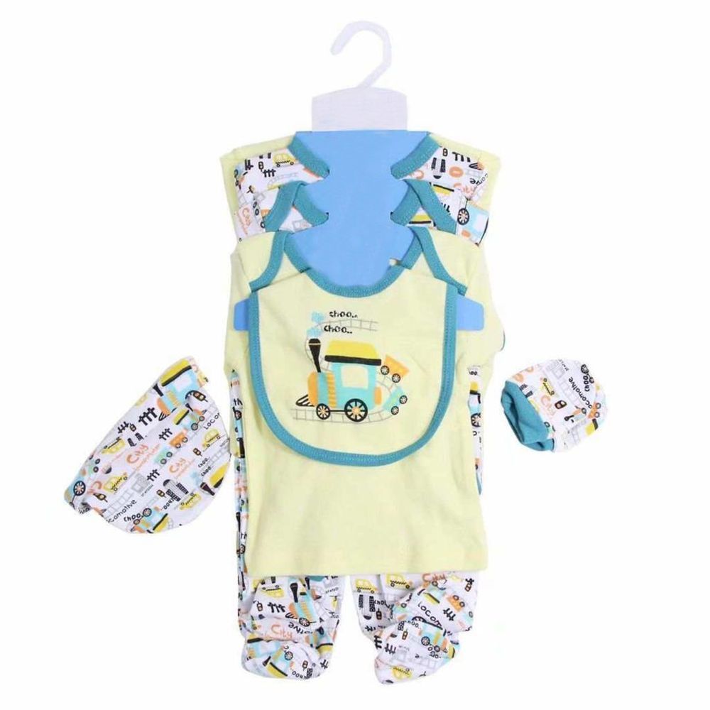 TheMadeonEarth - 8pcs Choo Choo Newborn Set - Yellow