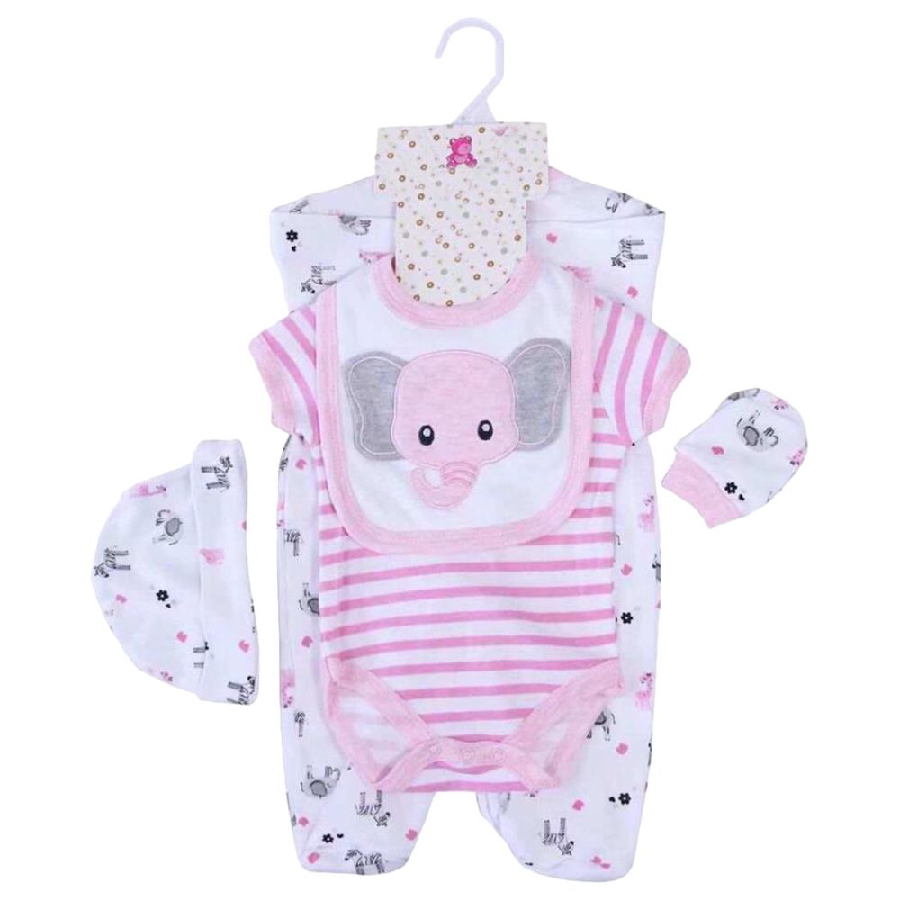 TheMadeonEarth - 5pcs Ela The Elephant Newborn Set - Pink