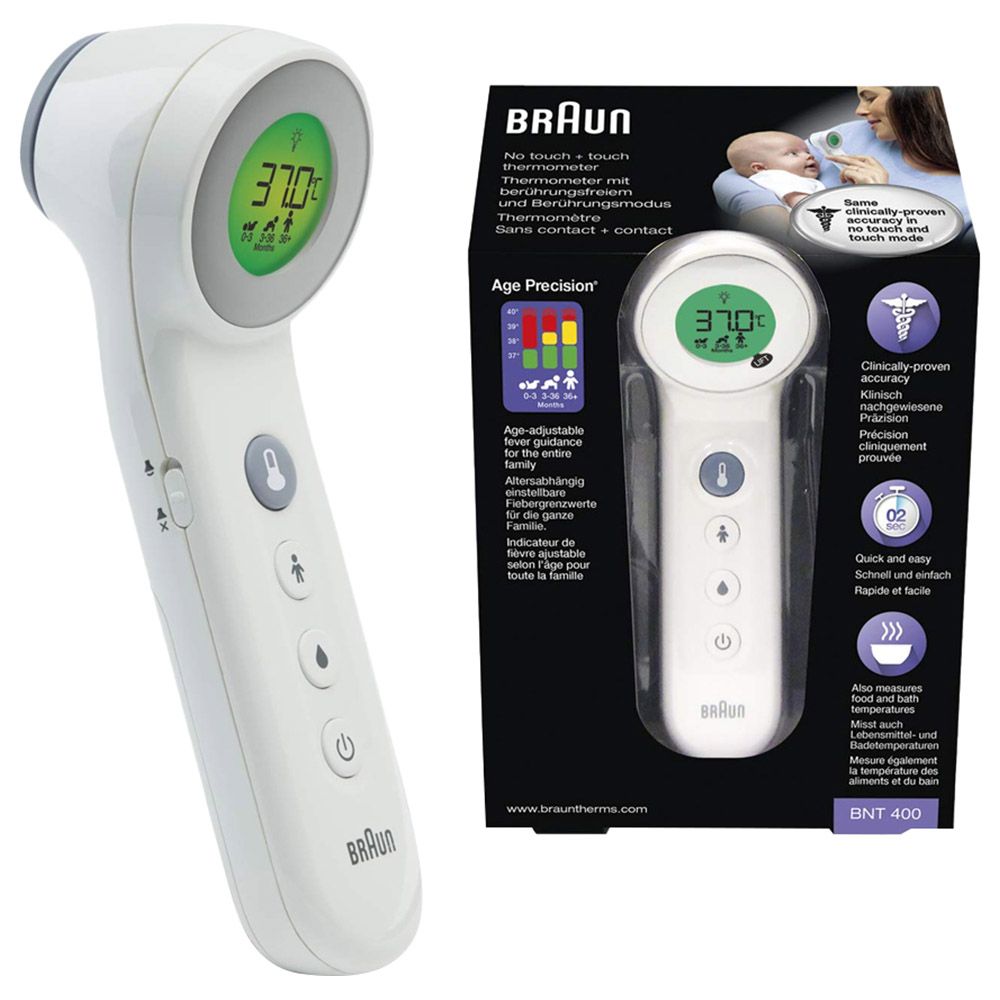 Braun - BNT 400 No Touch + Touch Thermometer - White