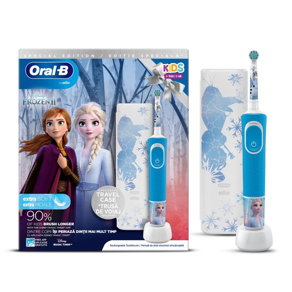 Oral B Kids Electric Toothbrush Disney Frozen W/ Travel Case