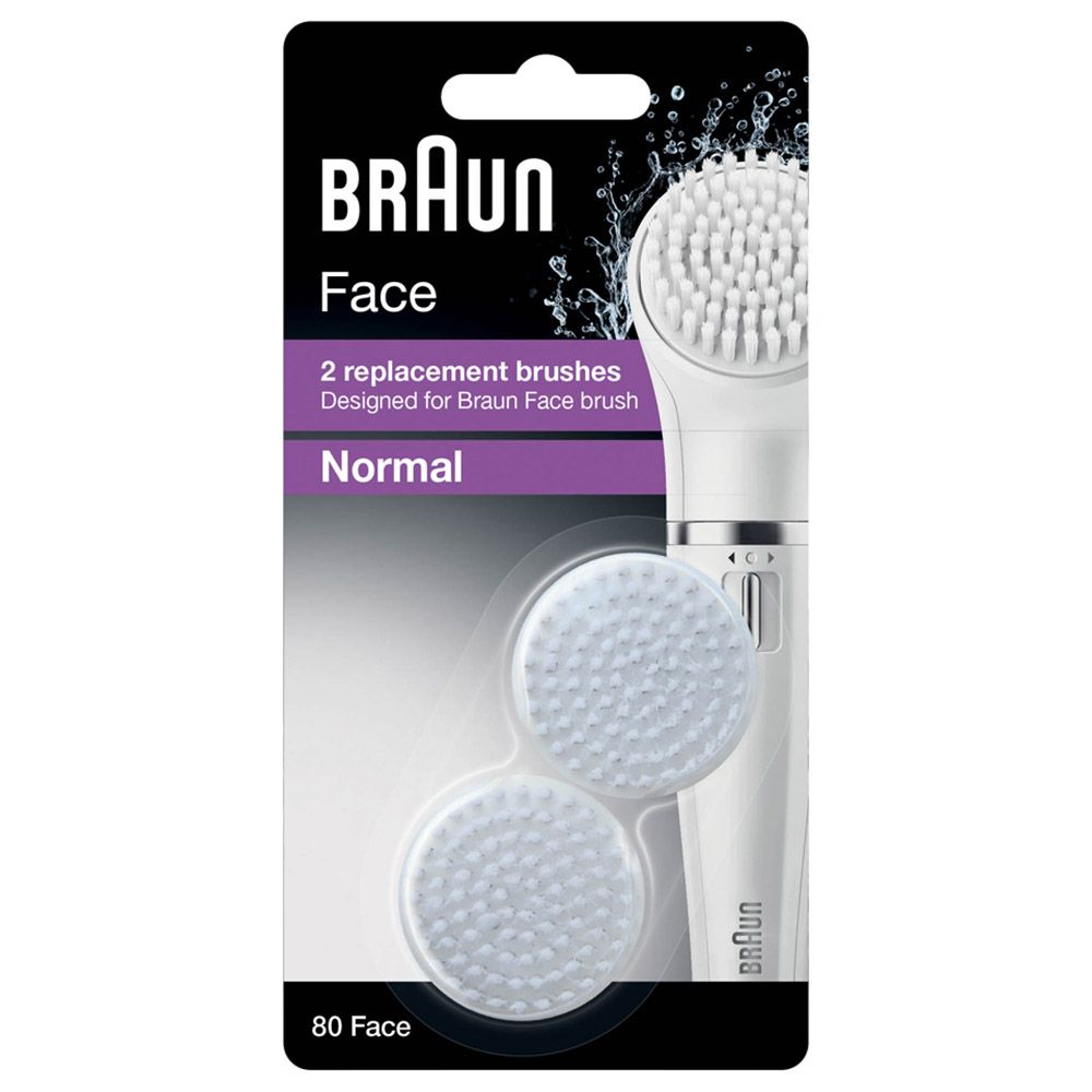 Braun - Face Se80 Normal Brush Refill 2 Count - Silver