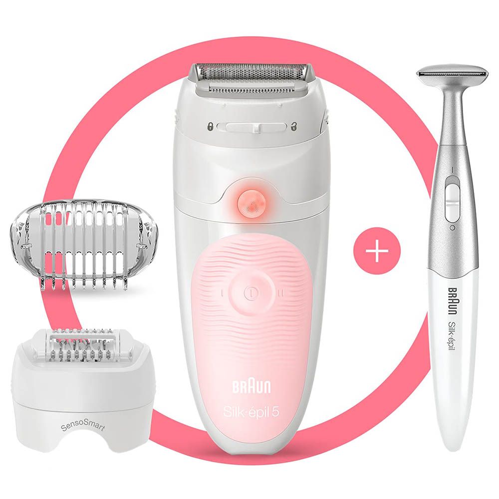 Braun - SE 5820 Epilator + Bikini Styler & Pouch - White