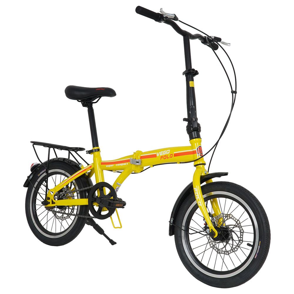 Vego - Fold Single Speed Folding Bicycle 16-inch - Yellow