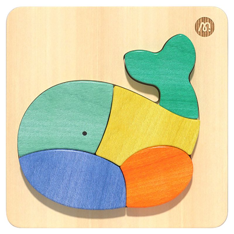 Mideer - Mini Wooden Puzzle - Whale - 5pcs