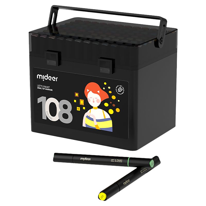 Mideer - Oil Based Dual Tip Markers - 108pcs