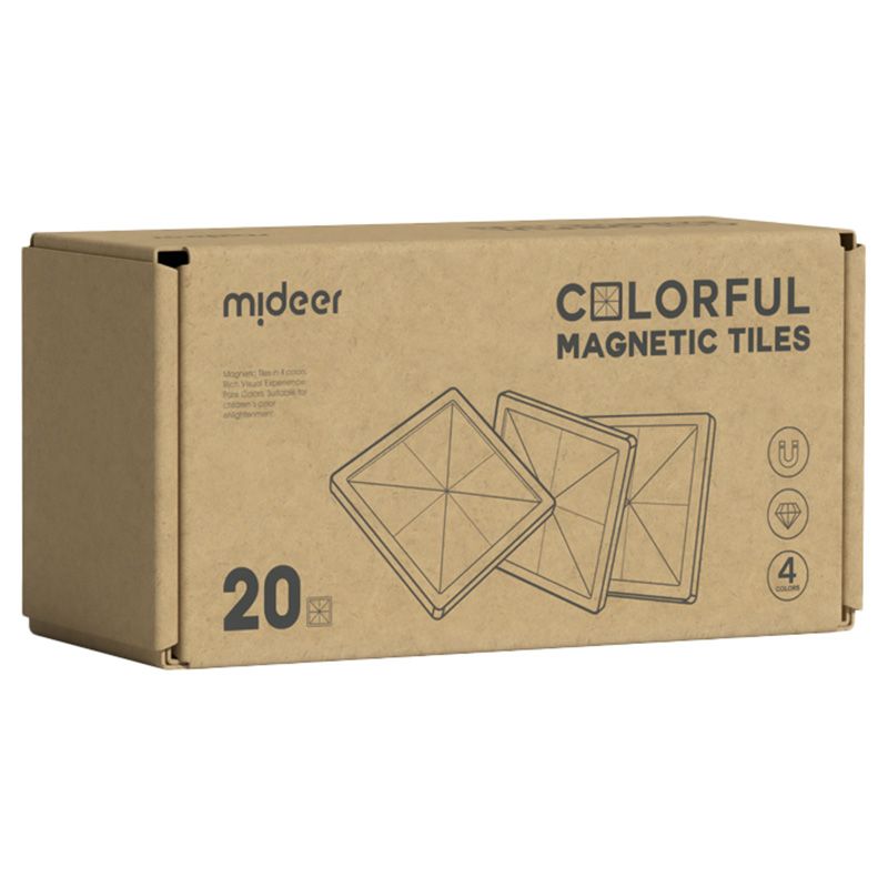 Mideer - Magnetic Tiles - Warm Colors - 20pcs