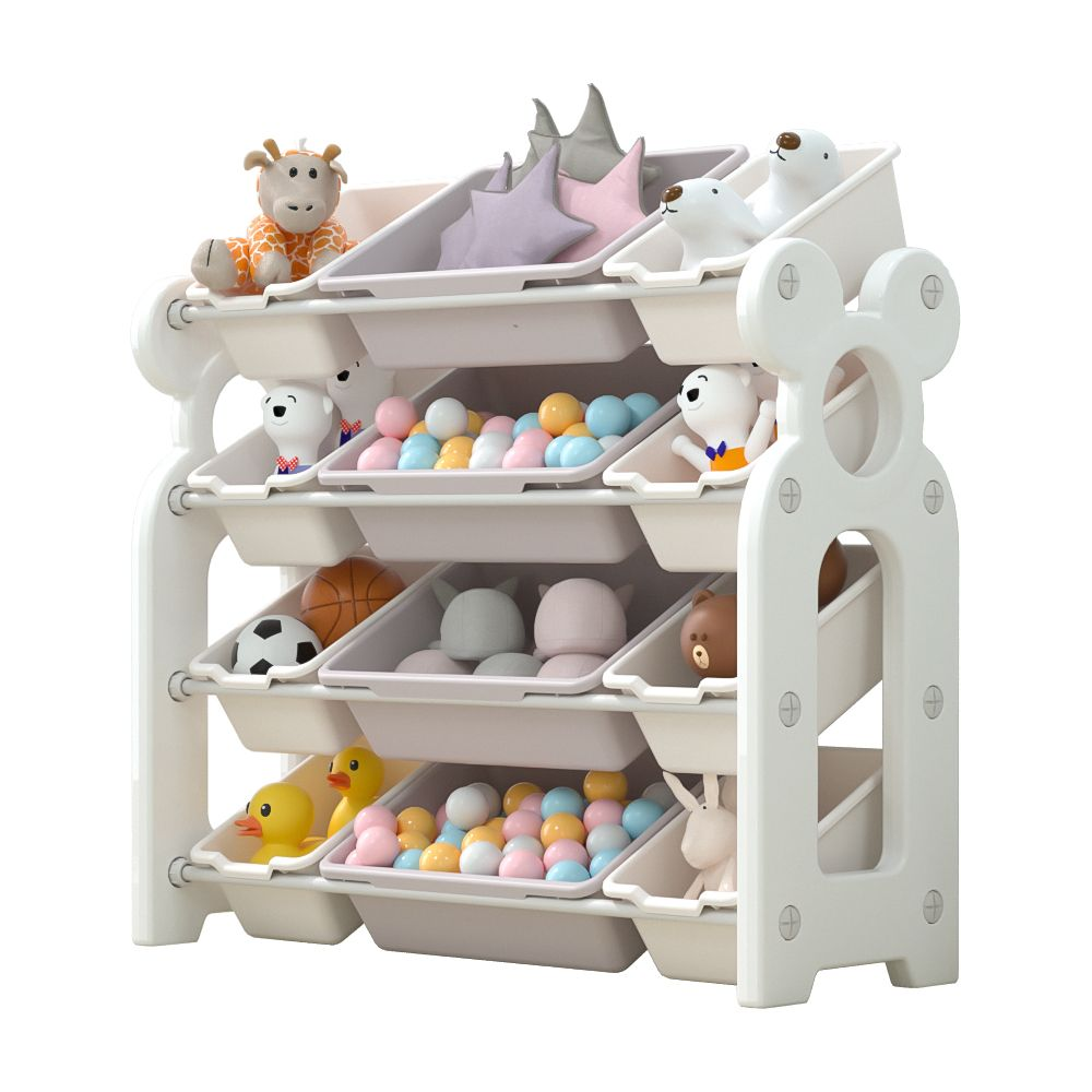 Lovely Baby - Storage Rack With 12 Boxes - White