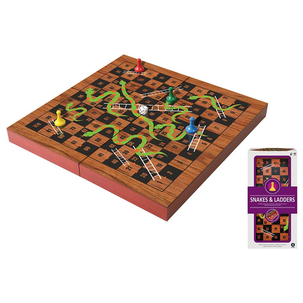 Merchant Ambassador - Folding Wood Snakes & Ladders Set 