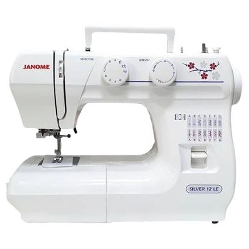 Janome - Silver 12LE Sewing Machine With Hard Cover