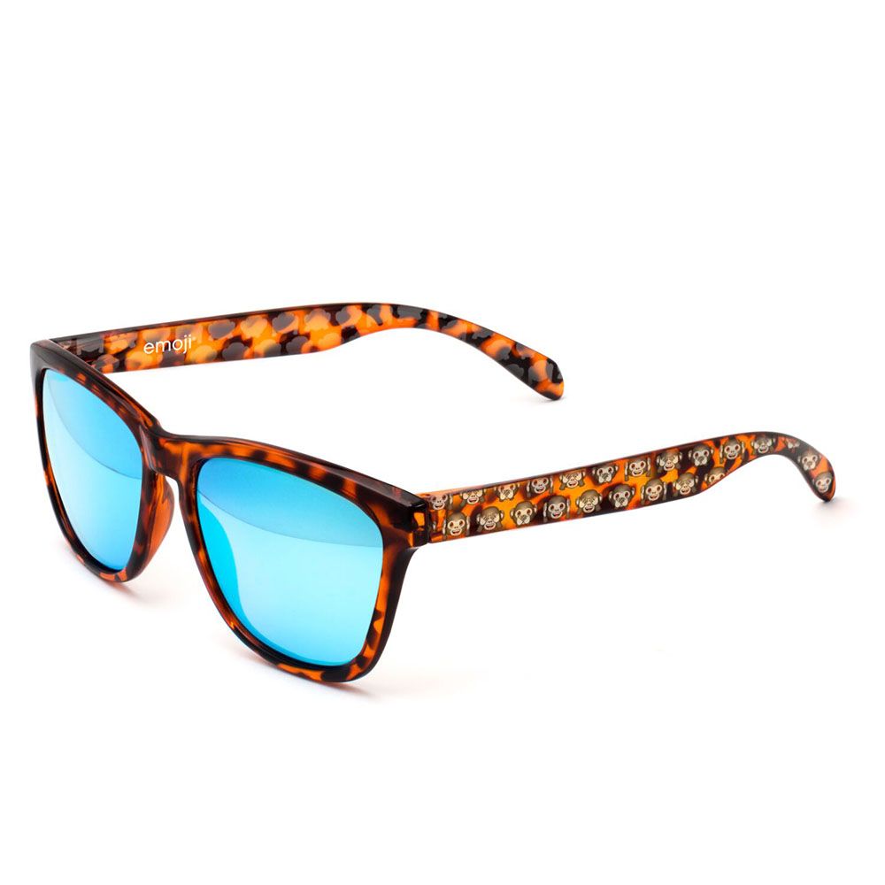 emoji - Sunglasses Monkey Tortoise - Ice Blue & Brown