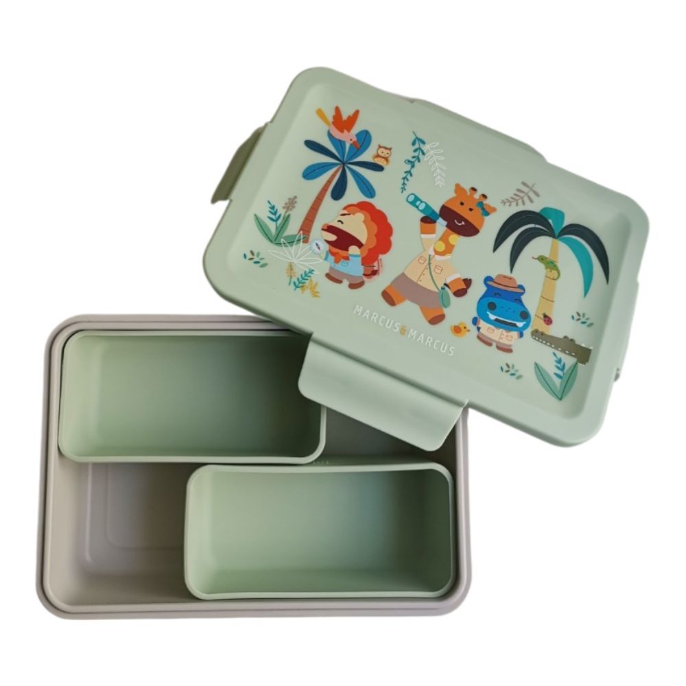 Marcus & Marcus - Bento Lunch Box With Two Silicone Removable Compartments (Jungle)