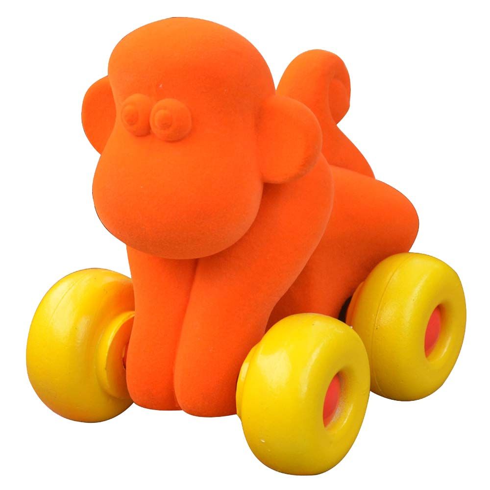 Rubbabu - Aniwheelies Monkey Large - Orange