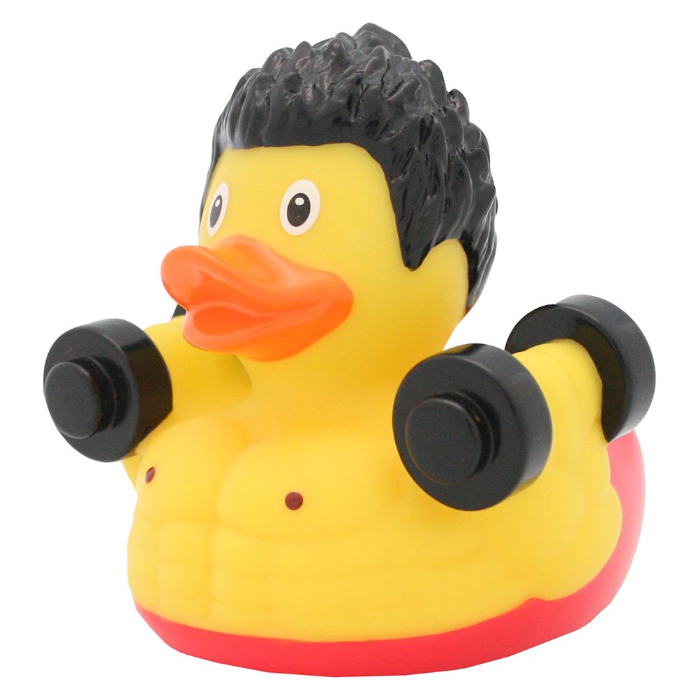 LILALU - Bodybuilder Rubber Duck - Yellow & Red