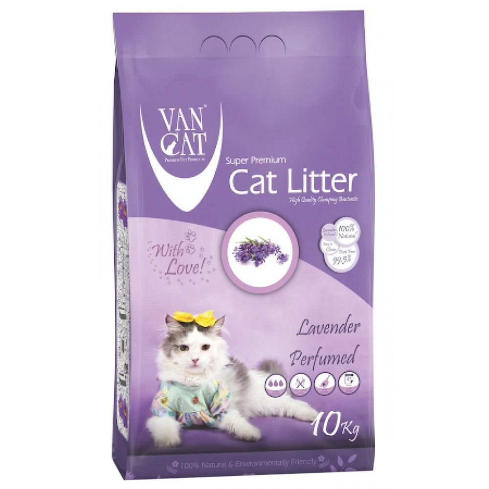 Vancat - White Clumping Bentonite Cat Litter 10kg - Lavender