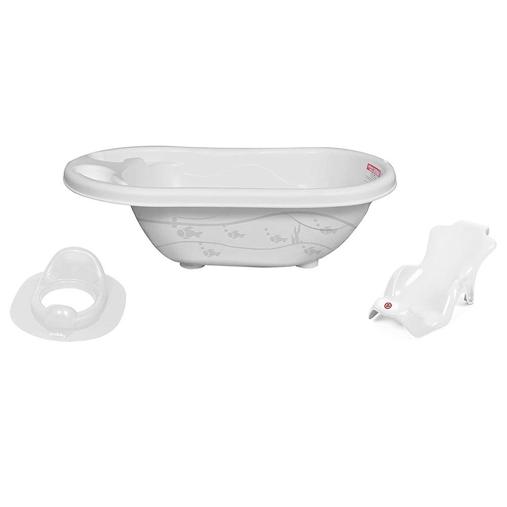 SunBaby - Splash Bath Tub, Bath Sling & Potty Trainer, White