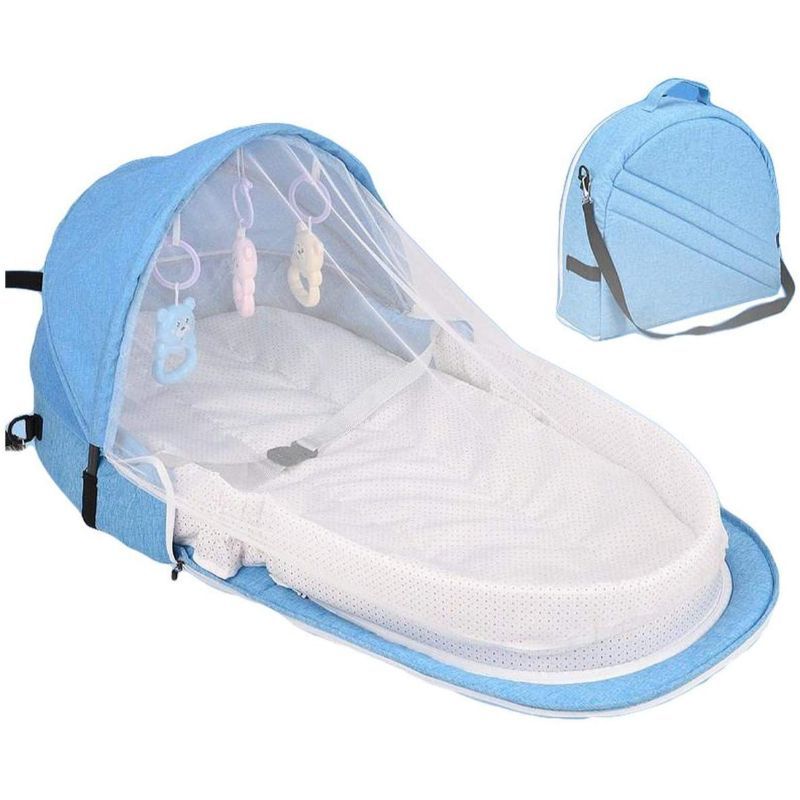 Sunbaby - Multi-Function Baby Bed W/ Mosquito Net - Blue