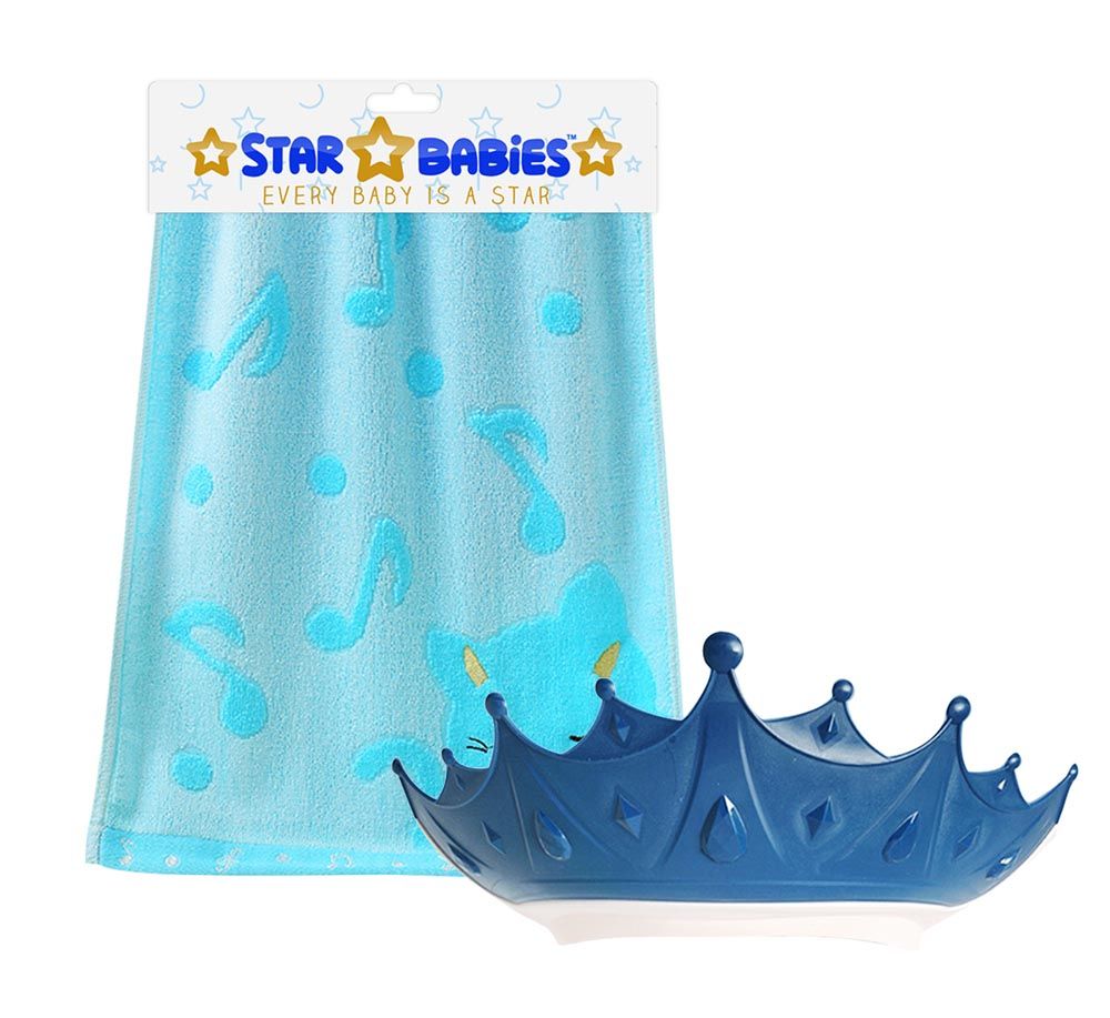 Star Babies - Combo - Crown Shower Cap + Bamboo Face Towel