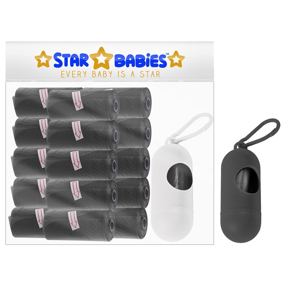 Star Babies Pack of 15/225 Bags Scented Bag Black & Assorted Dispenser