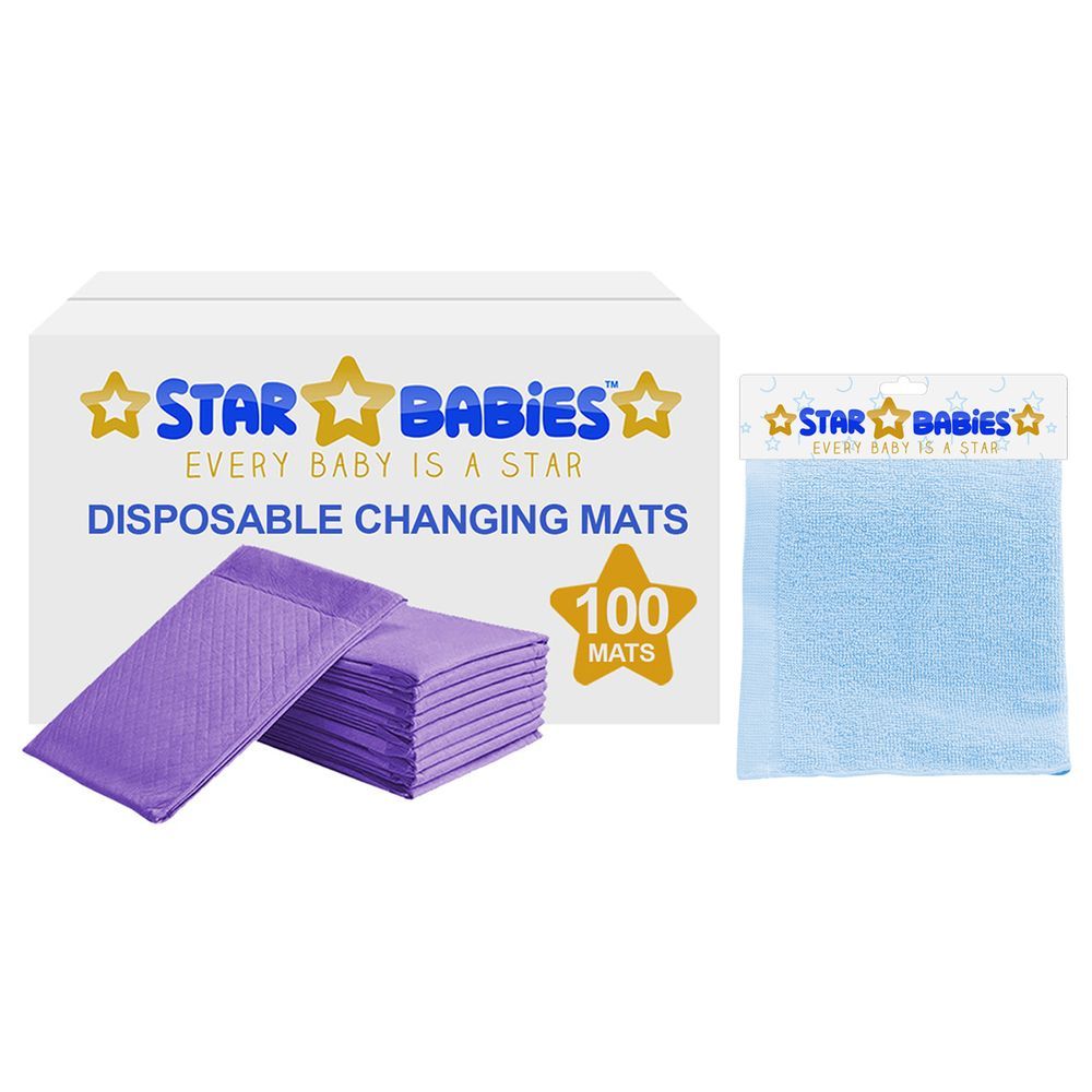 Star Babies - Disposable Changing Mats 100pcs + Kids Towel