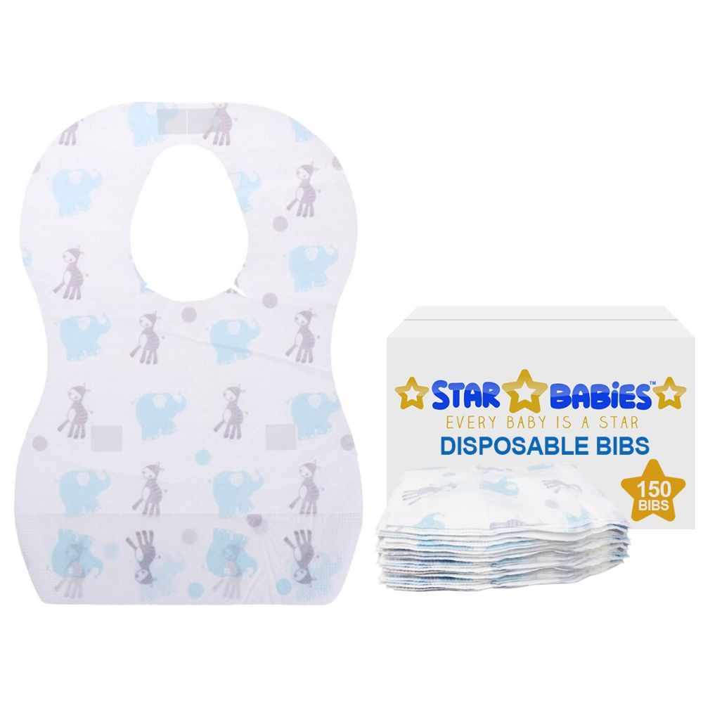 Star Babies - Elephant Printed Disposable Bibs Pack of 150