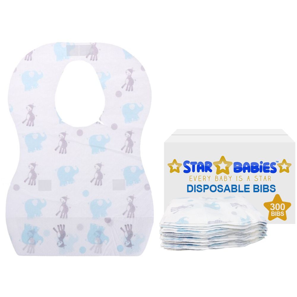 Star Babies - Elephant Printed Disposable Bibs Pack of 300