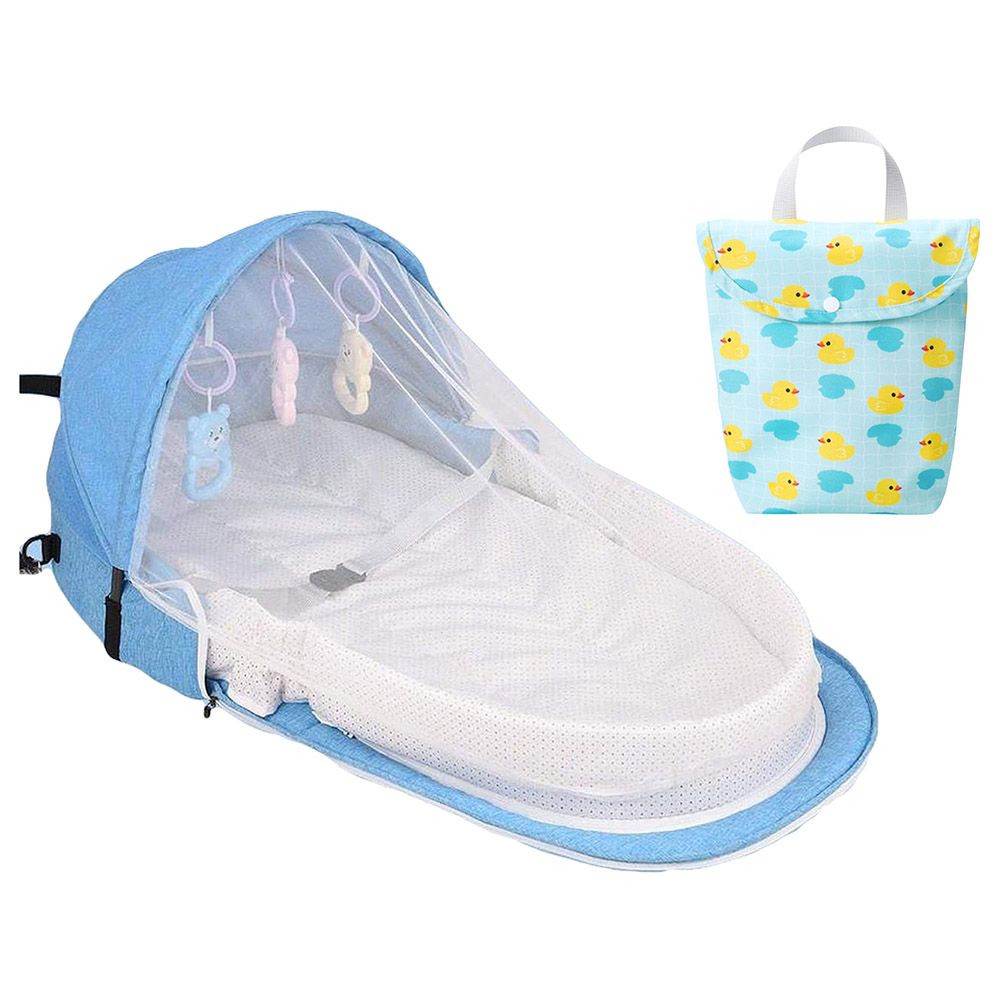 Star Babies - Portable Bed with Mosquito Net & Small DiaperBag