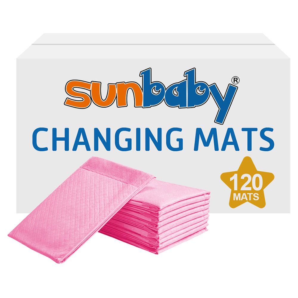 SunBaby - Disposable Changing mats (45x60cm) Large, Pack Of 120 - Pink