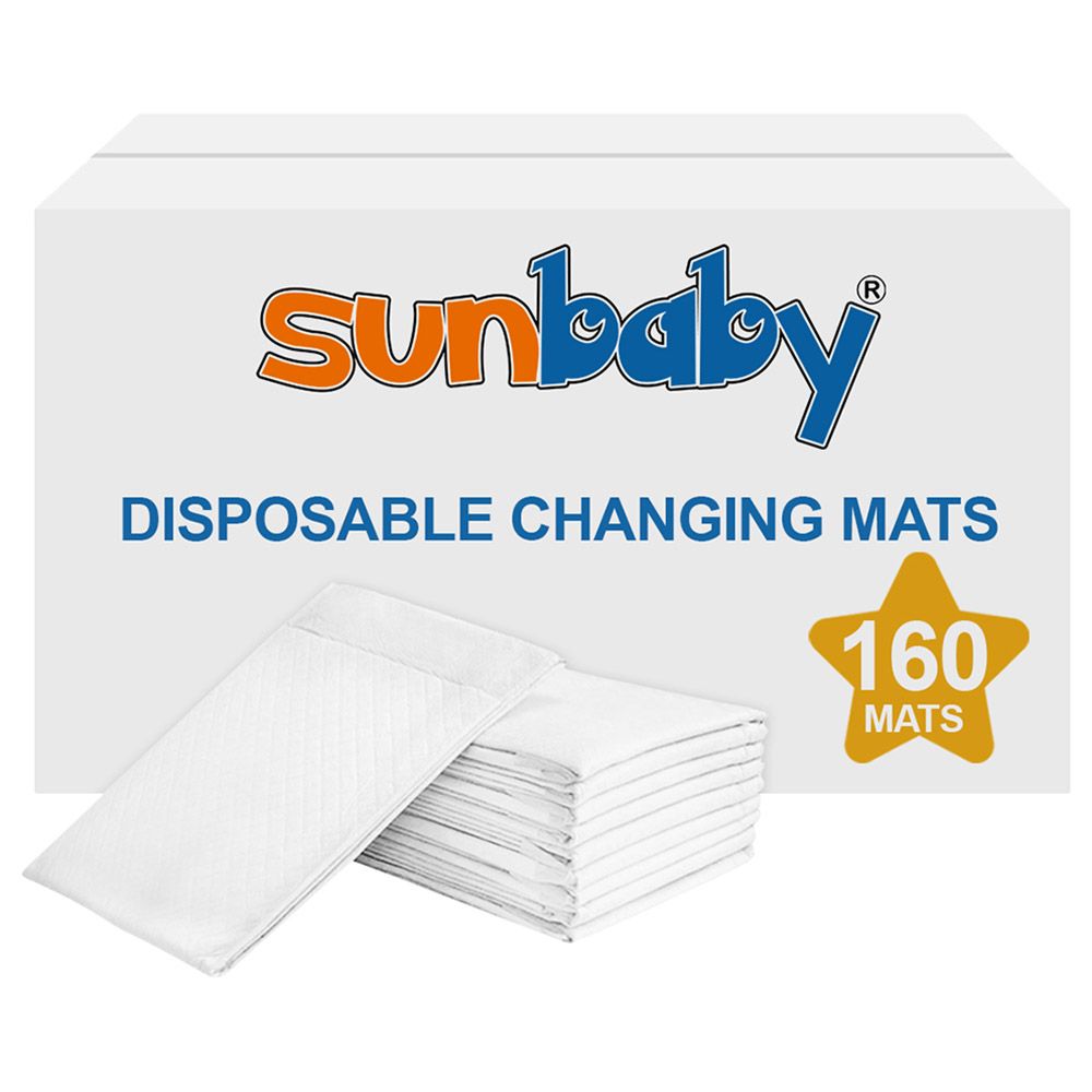 SunBaby - Disposable Changing mats (45x60cm) Large, Pack Of 160 - White