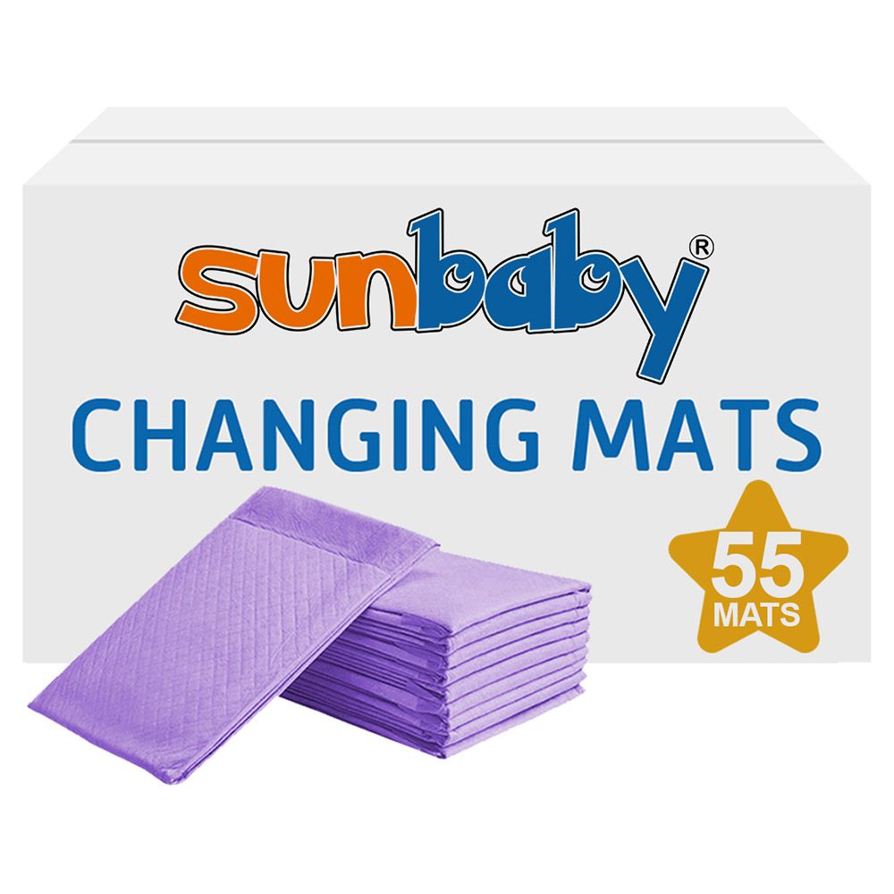 SunBaby - Disposable Changing mats (45x60cm) Large, Pack Of 55 - Lavender