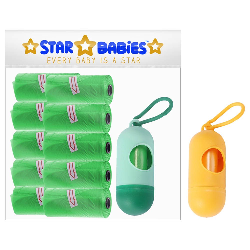 Star Babies - Scented Bag Pack of 10/150 Bags Green & Assorted Dispenser