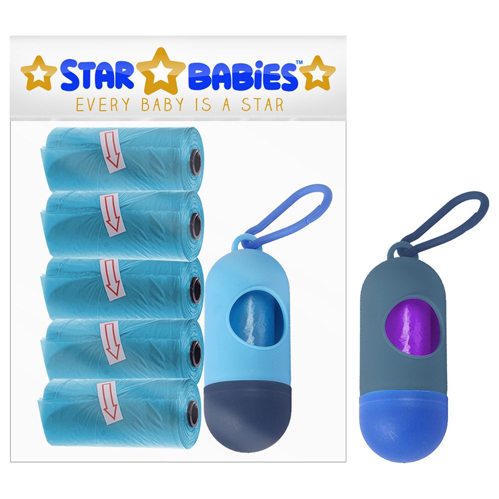 Star Babies - Scented Bag Pack of 5/75 Bags Blue & Assorted Dispenser