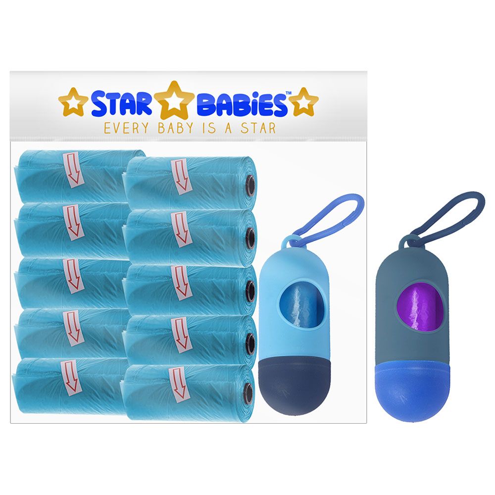 Star Babies - Scented Bag Pack of 10/150 Bags Blue & Assorted Dispenser