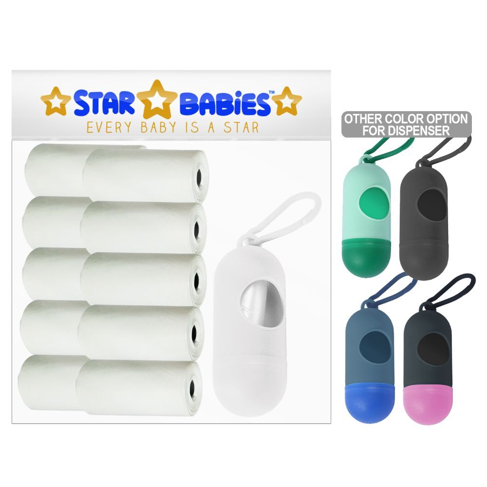 Star Babies - Scented Bag Pack of 10/150 Bags White & Assorted Dispenser