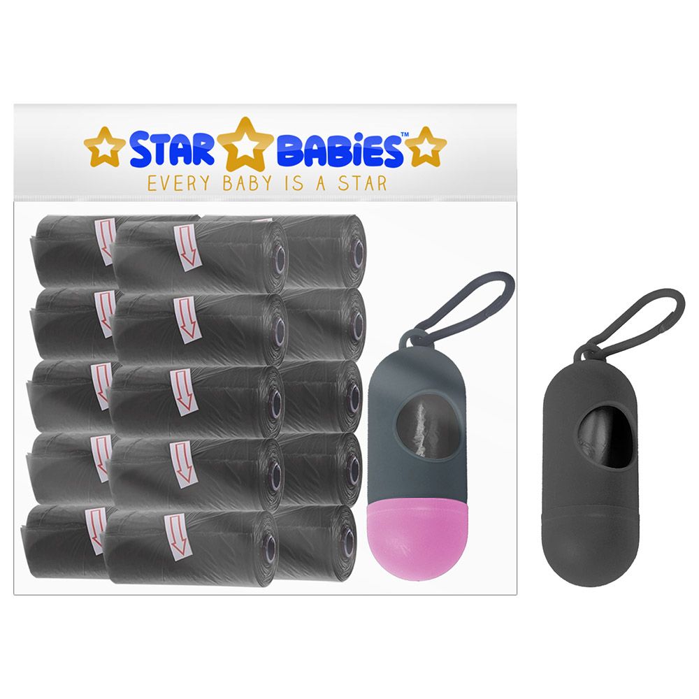 Star Babies Scented Bag Pack of 15/225 Bags Black & Assorted Dispenser