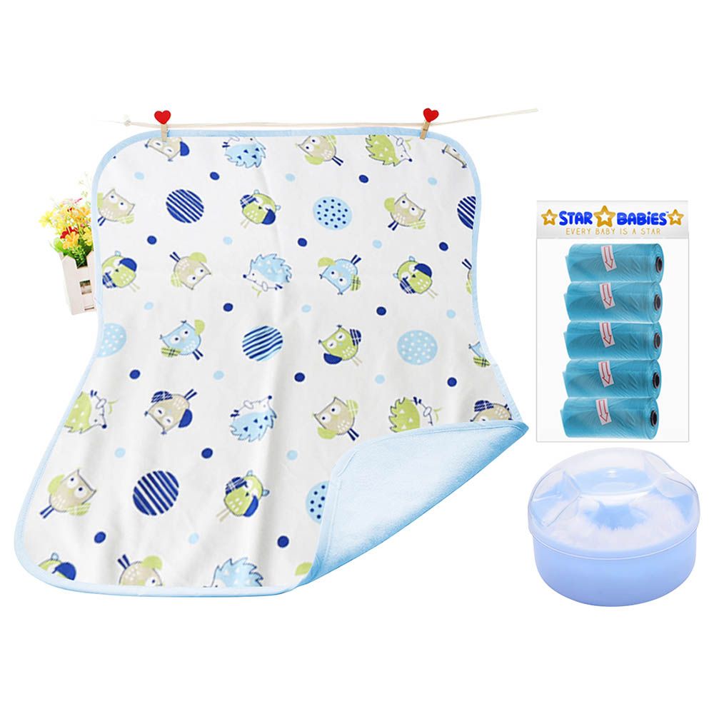 Star Babies Reusable Changing Mat, Scented Bag & Powder Puff