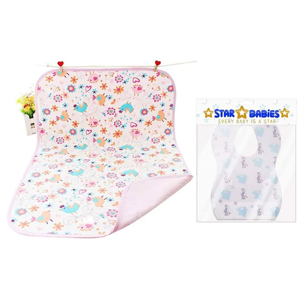 Star Babies - Reusable Changing Mat w/ Disposable Bibs 20pcs