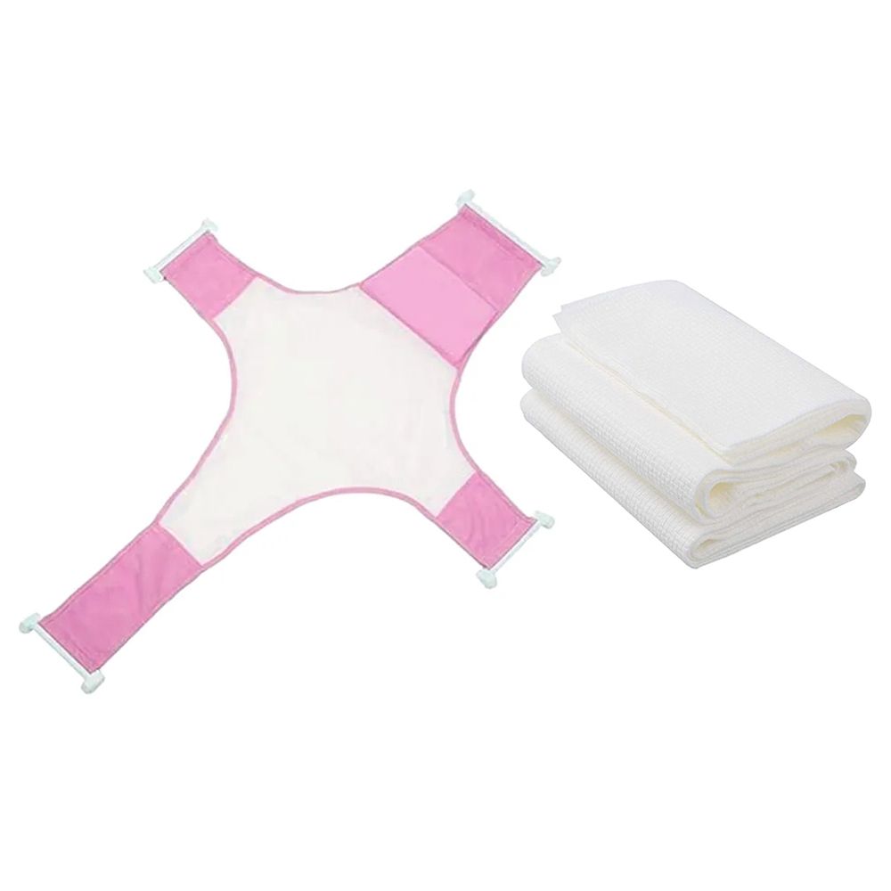 Star Babies - Bath Support & Disposable Towel 3pcs - Pink