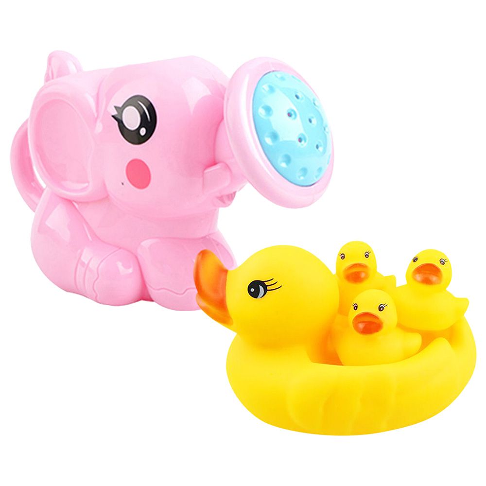 Star Babies - Kettle Toy w/ Rubber Duck - Pack Of 2 - Pink/Yellow