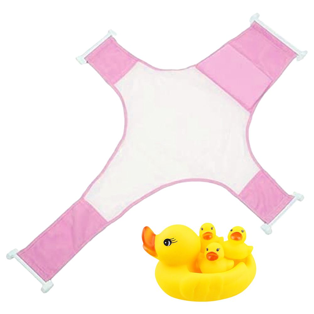 Star Babies - Bath Support w/ Rubber Duck - Pack Of 2 - Pink/Yellow