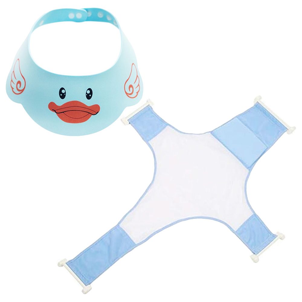 Star Babies - Bath Seat Support Net Bathtub w/ Shower Cap - Blue