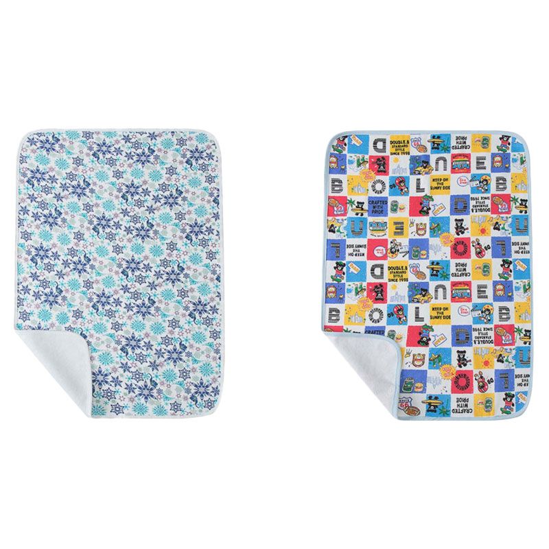 Star Babies - Reusable Changing Mat - Printed Flower & Printed Blue - 2pcs